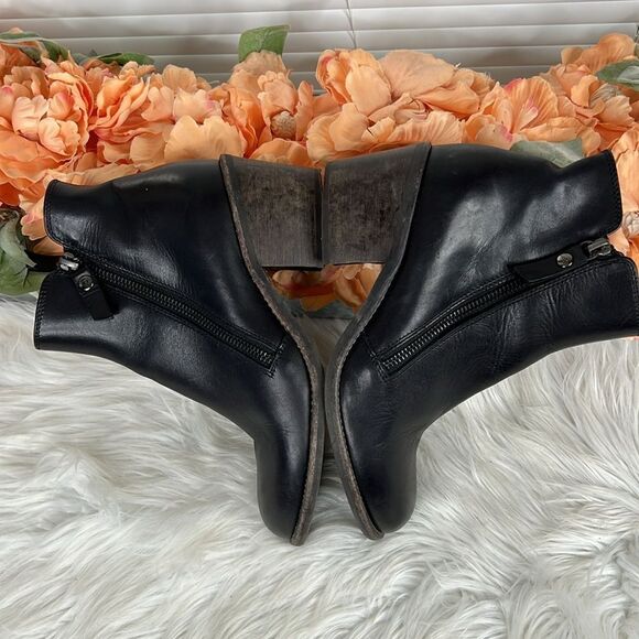 AGL Attilio Giusti Leombruni Black Leather Ankle Boots Double Zip - Picture 5 of 9